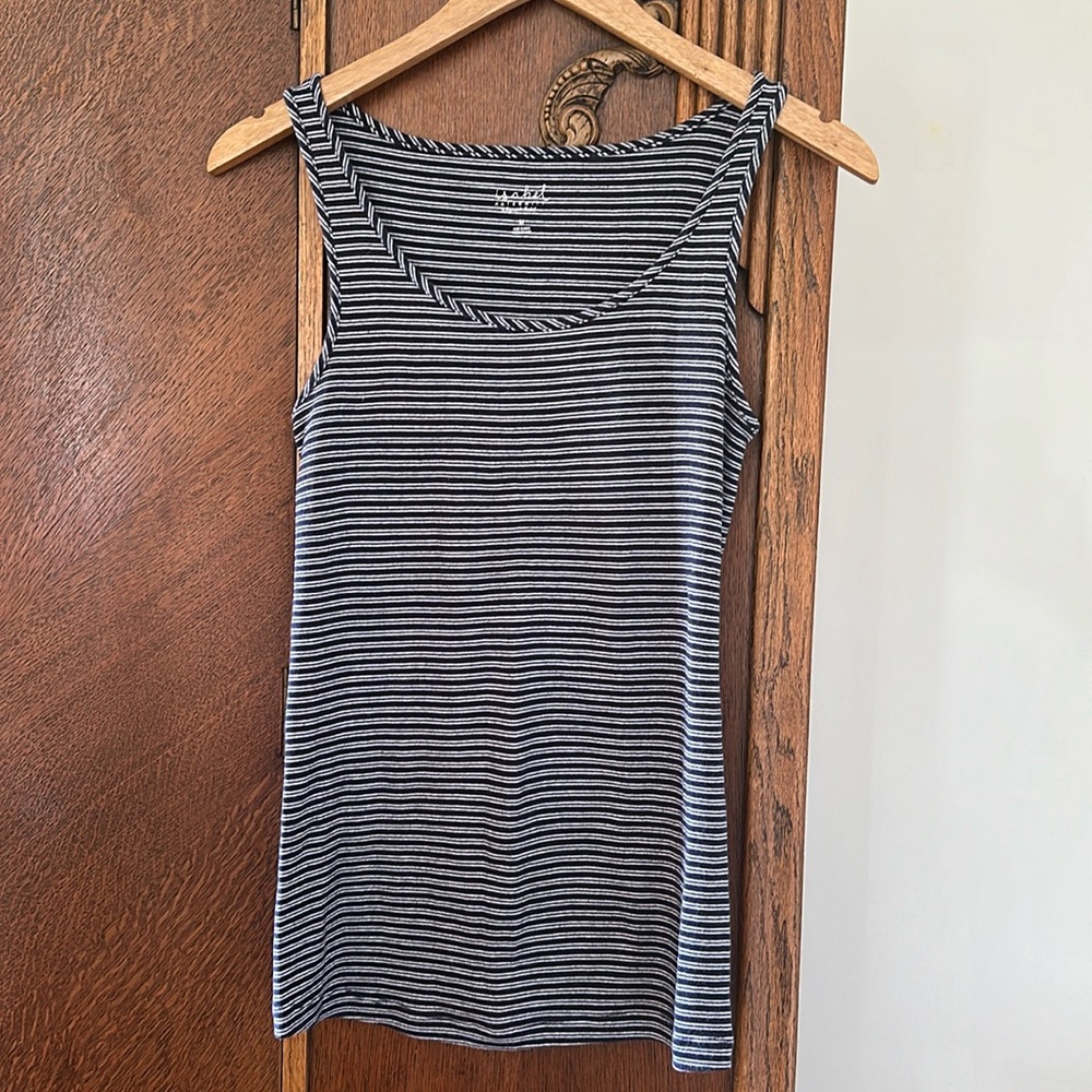 Maternity Isabel Tank Top Stripes Blue White Long Medium - Picture 1 of 3